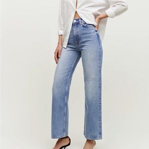 Reformation Wilder High Rise Wide Leg Cropped Jeans